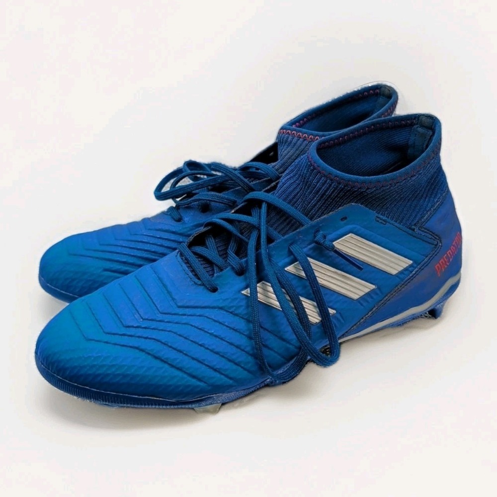 Adidas Predator 19.3 FG Mens Football Soccer Cleats Size 9.5 Blue Silver BB8112